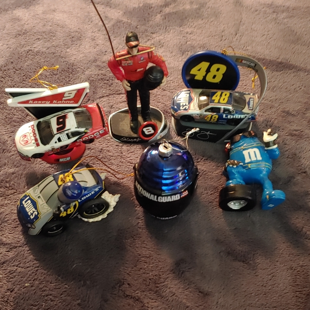 6PC Nascar Christmas Ornament Set